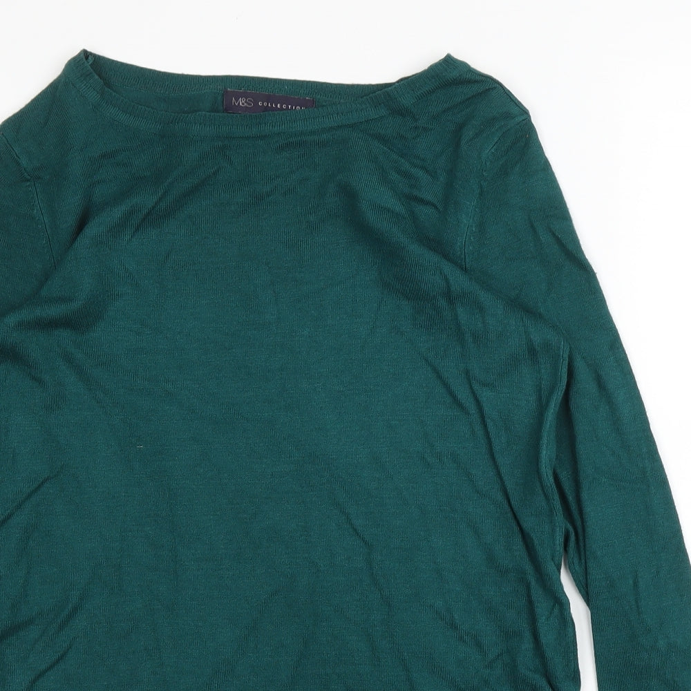 M&S Womens Green   Basic Blouse Size 8