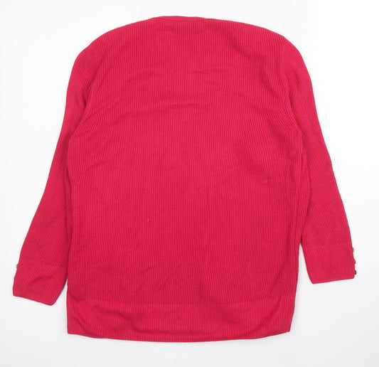 Womens UK Size 10 M&S Pink Cardigan Jumper