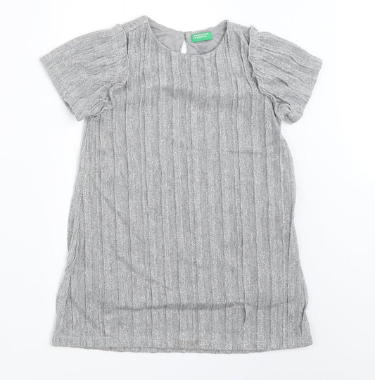 United Colors of Benetton Girls Silver   Basic Blouse Size 2 Years