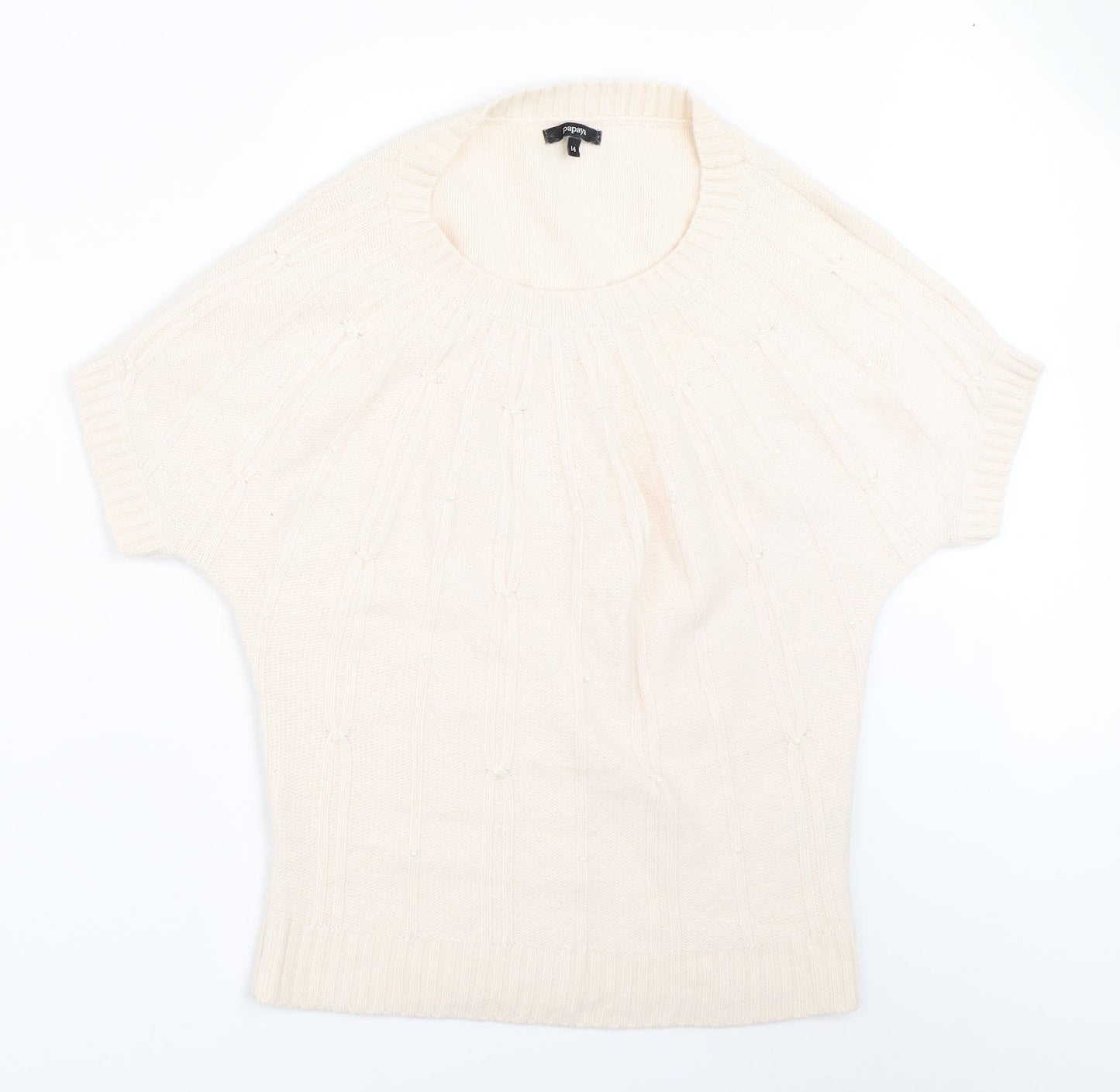 Womens UK Size 14 Papaya Ivory Pullover Jumper