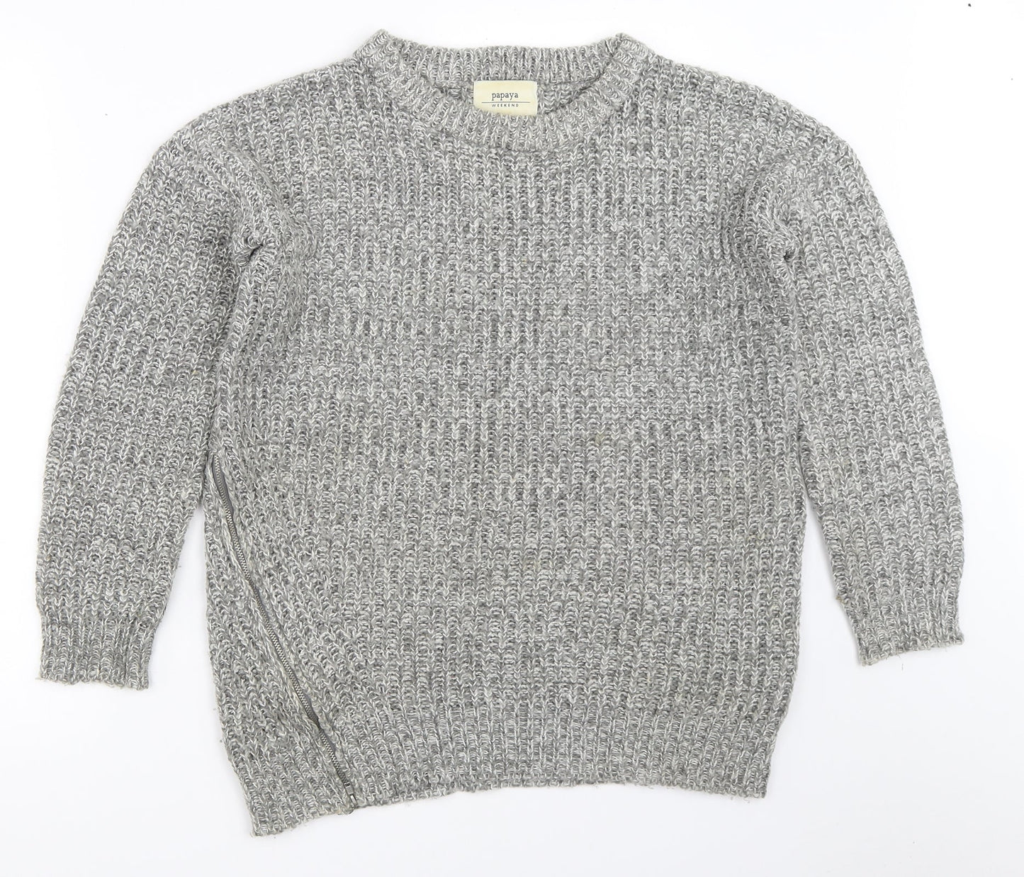 Womens UK Size S Papaya Grey Pullover Jumper
