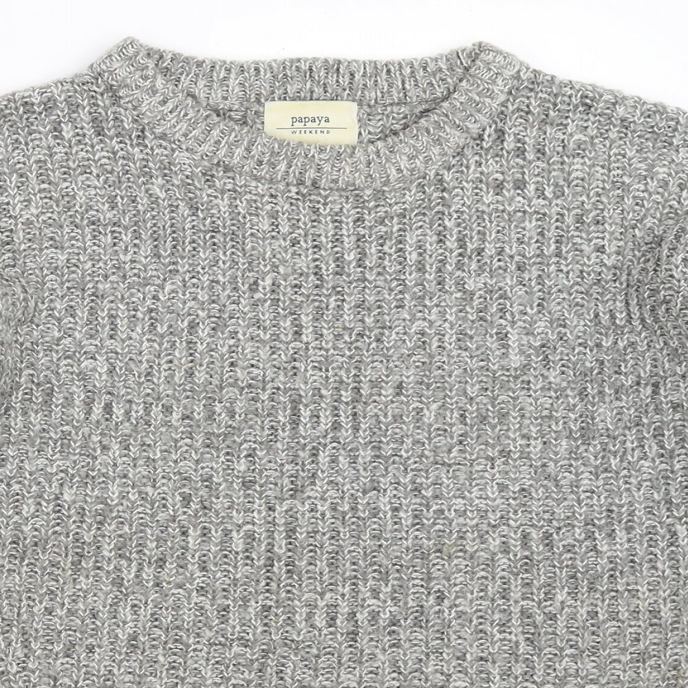 Womens UK Size S Papaya Grey Pullover Jumper