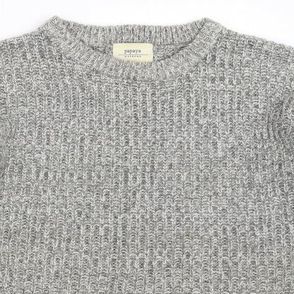 Womens UK Size S Papaya Grey Pullover Jumper