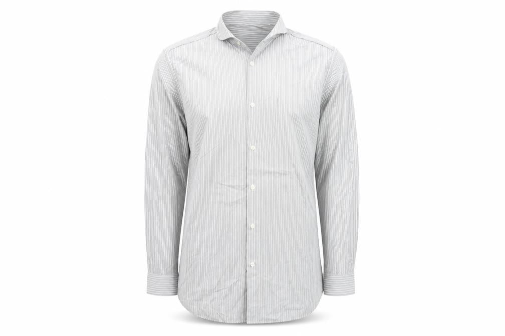 Nicole Farhi  Mens Grey Striped   Button-Up Size 15