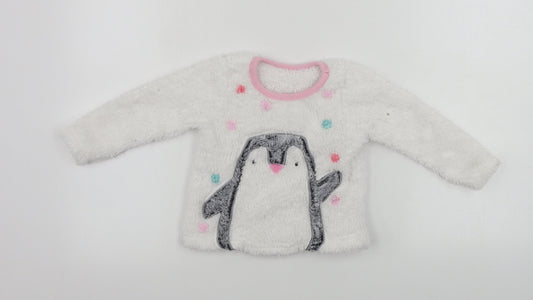 Nutmeg  Girls White   Pullover Jumper Size 2 Years