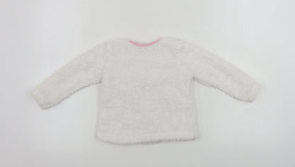Nutmeg  Girls White   Pullover Jumper Size 2 Years