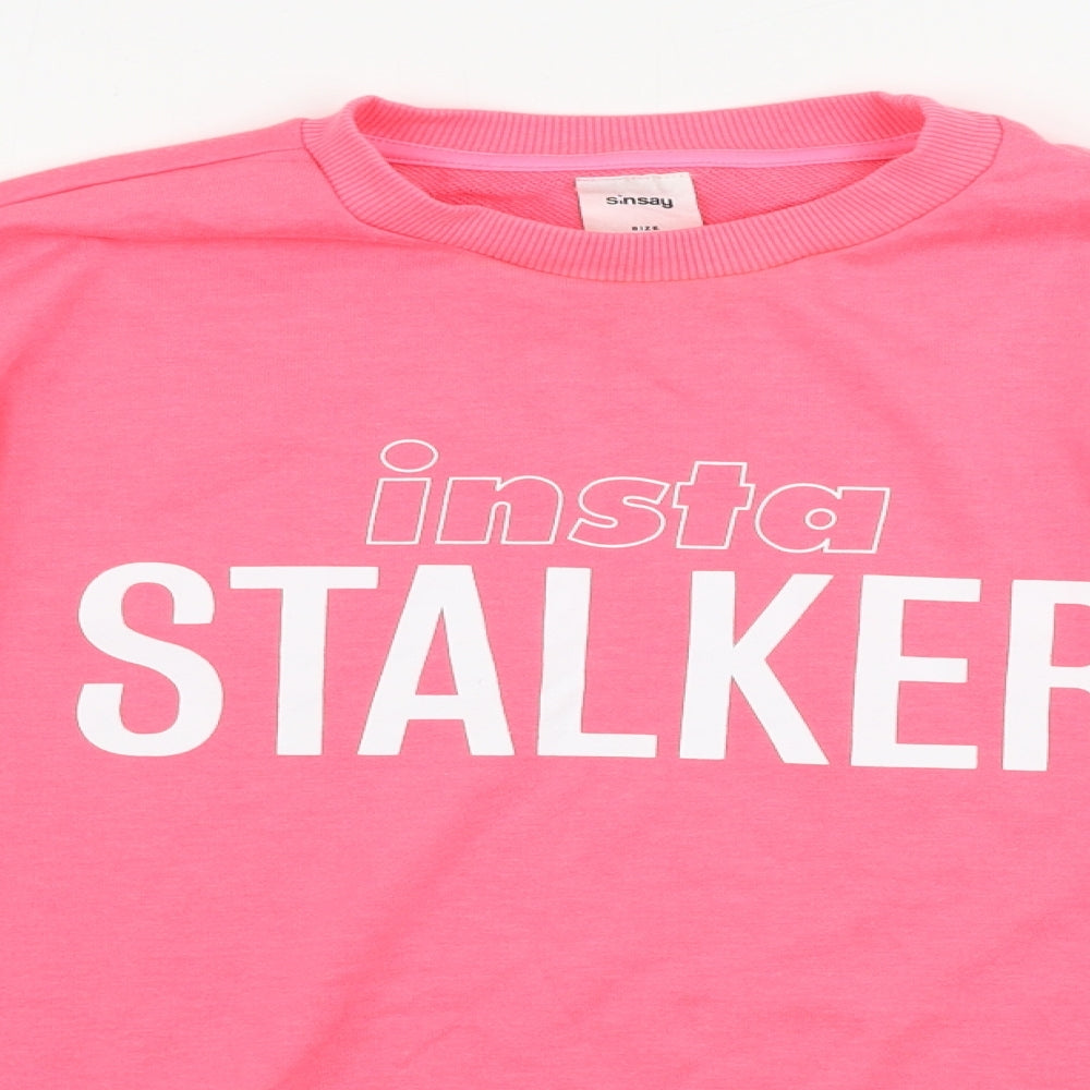 Womens UK Size S sinsay Pink Pullover Jumper