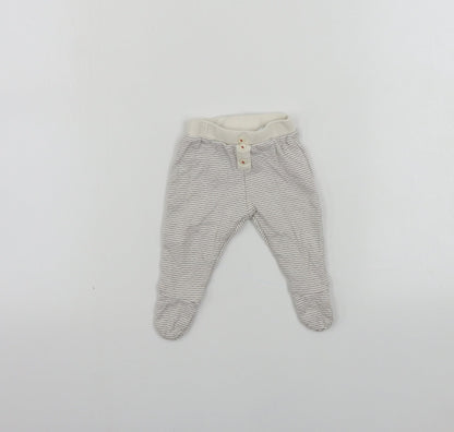 John Lewis  Baby Beige Striped  Sweatpants Trousers Size Newborn