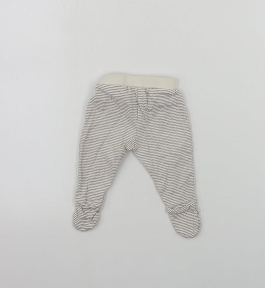 John Lewis  Baby Beige Striped  Sweatpants Trousers Size Newborn