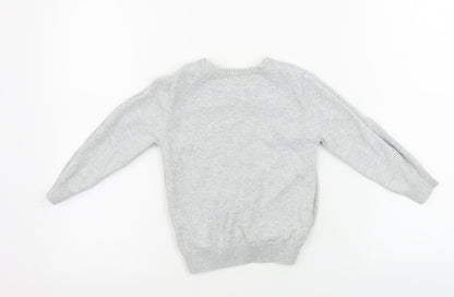 H&M  Boys Grey Geometric  Pullover Jumper Size 2-3 Years