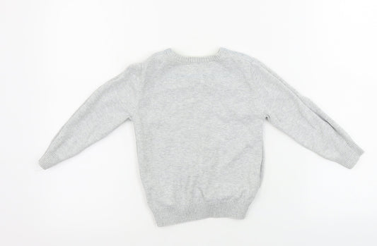 H&M  Boys Grey Geometric  Pullover Jumper Size 2-3 Years