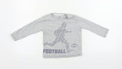 Rebel  Boys Grey   Basic T-Shirt Size 3-4 Years