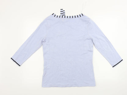 Womens UK Size 14 M&Co Blue Pullover Jumper