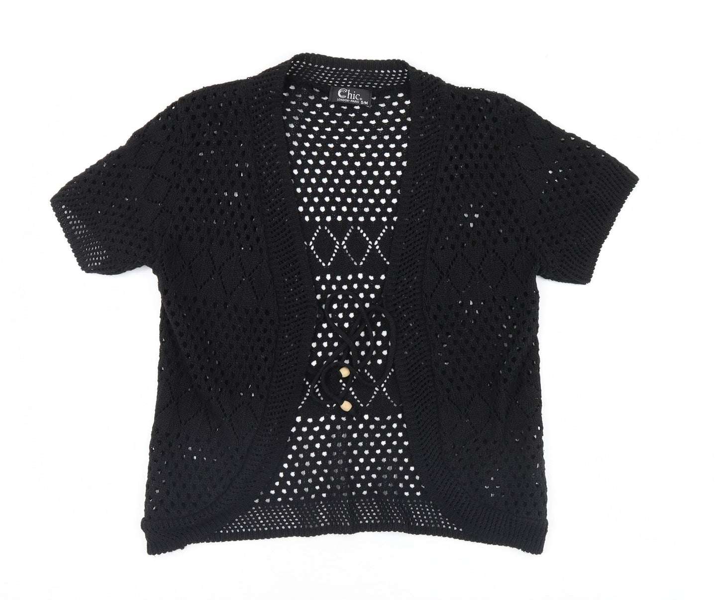 Womens UK Size M CHIC Black Cardigan Jumper