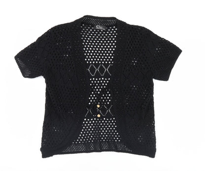 Womens UK Size M CHIC Black Cardigan Jumper