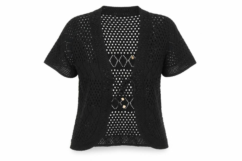Womens UK Size M CHIC Black Cardigan Jumper
