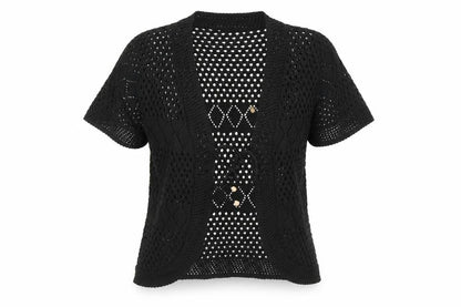 Womens UK Size M CHIC Black Cardigan Jumper