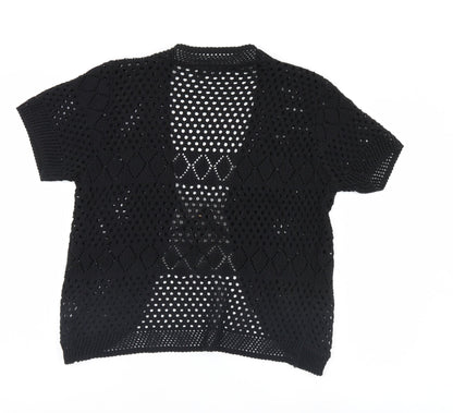 Womens UK Size M CHIC Black Cardigan Jumper