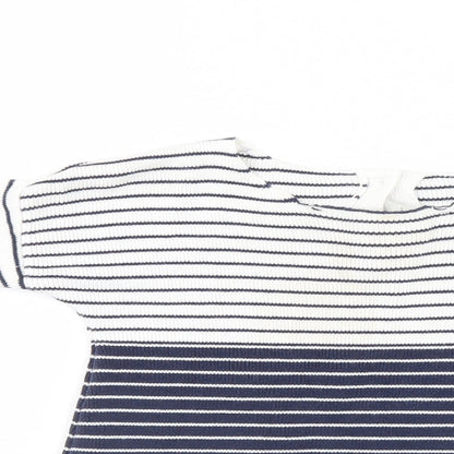 Marks and Spencer Girls Ivory Striped  Basic Casual Size 9-12 Months