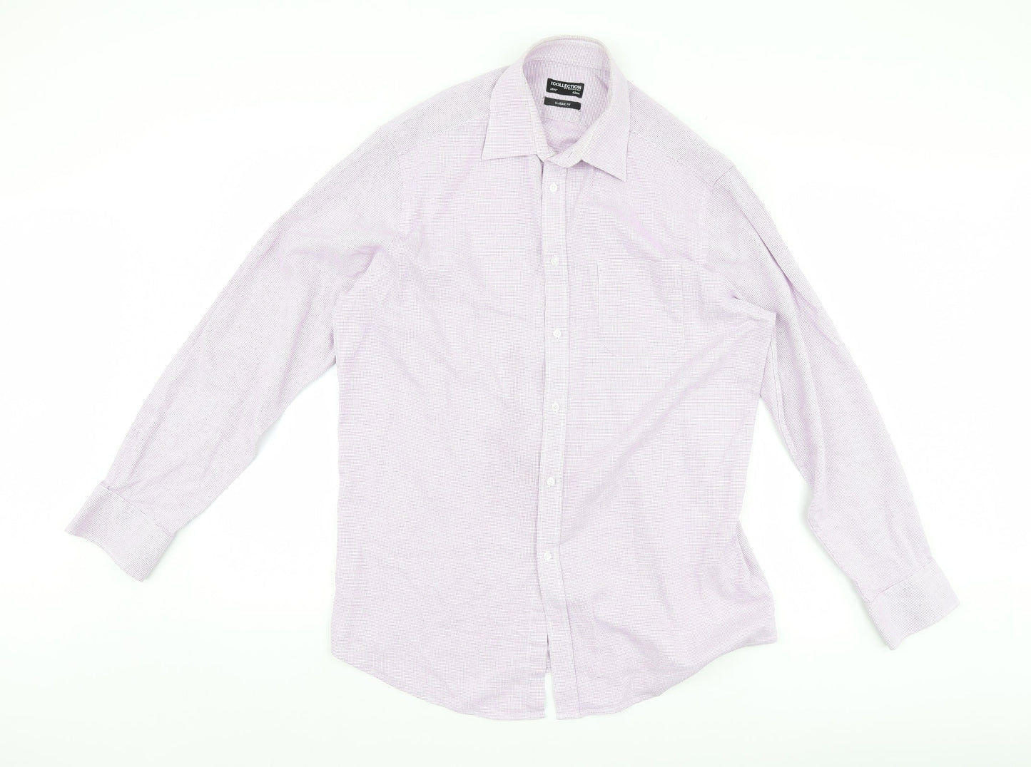 Mens UK Size 44 Debenhams Purple  Button-Up Long Sleeve Casual Shirt