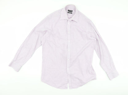 Mens UK Size 44 Debenhams Purple  Button-Up Long Sleeve Casual Shirt