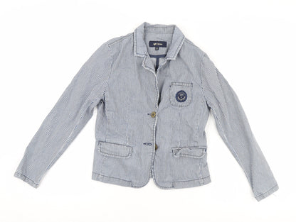 j jeans Girls Blue Striped  Jacket  Size 10 Years