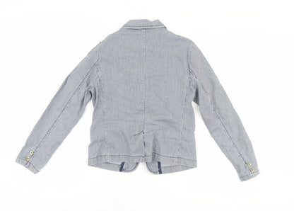 j jeans Girls Blue Striped  Jacket  Size 10 Years