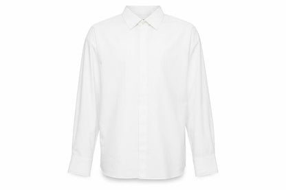 Mens UK Size 46 Marks and Spencer Silver  Button-Up Long Sleeve Casual Shirt