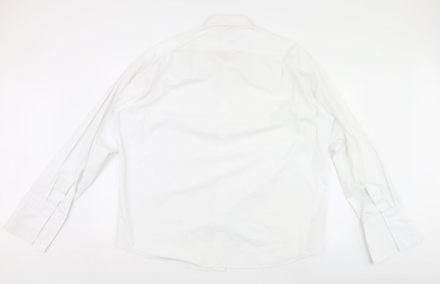 Mens UK Size 46 Marks and Spencer Silver  Button-Up Long Sleeve Casual Shirt