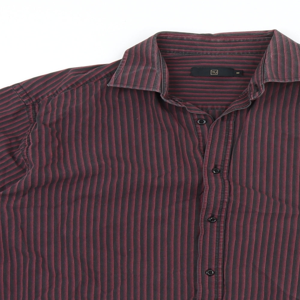 TU Mens Multicoloured Striped   Button-Up Size 16