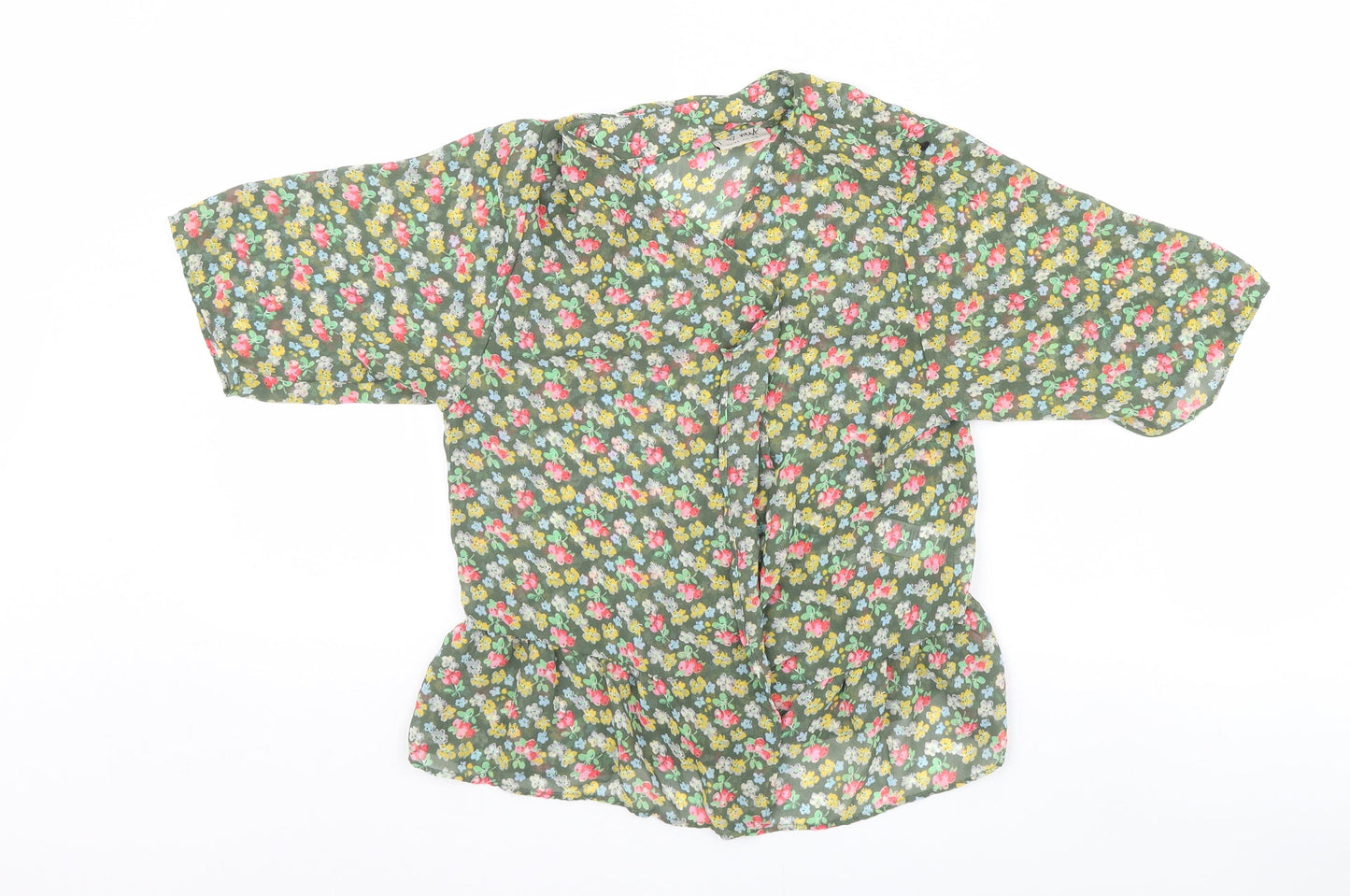 NEXT Girls Ivory Floral  Kimono Blouse Size 9 Years
