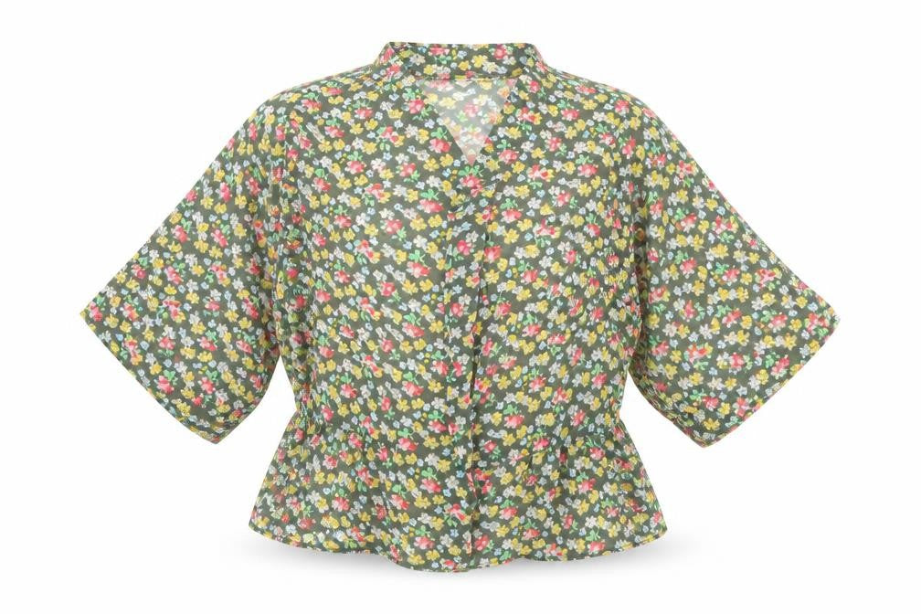 NEXT Girls Ivory Floral  Kimono Blouse Size 9 Years