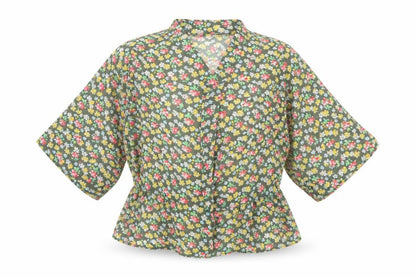NEXT Girls Ivory Floral  Kimono Blouse Size 9 Years