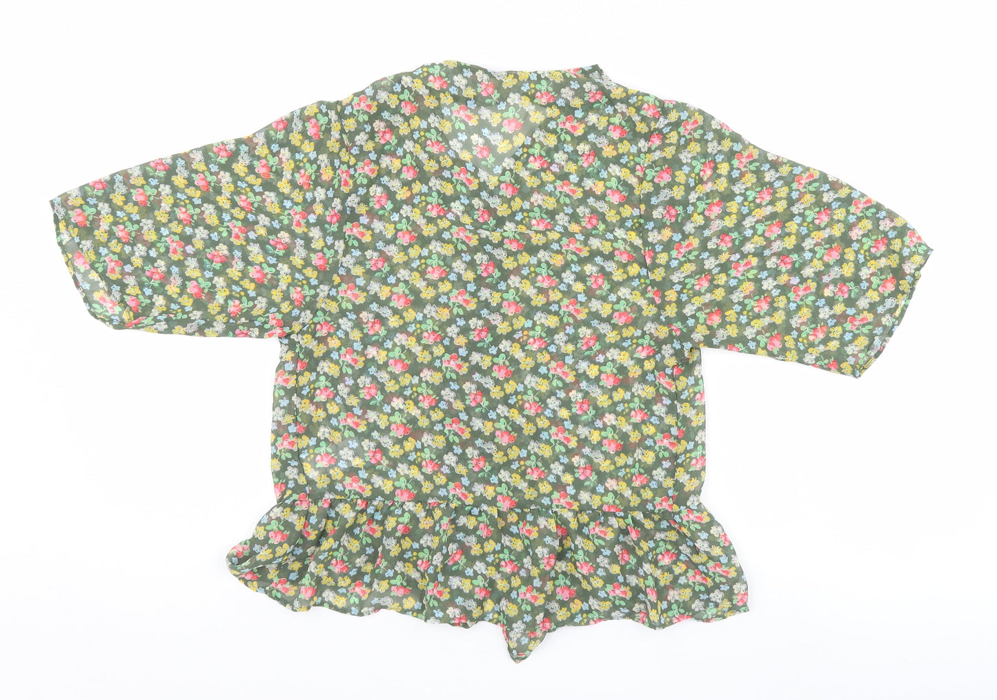 NEXT Girls Ivory Floral  Kimono Blouse Size 9 Years