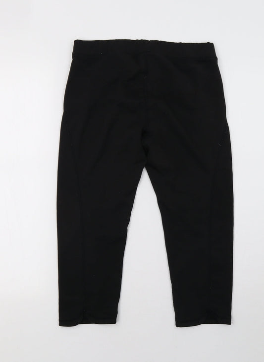 H&M Womens Black   Cropped Leggings Size 10 L20 in