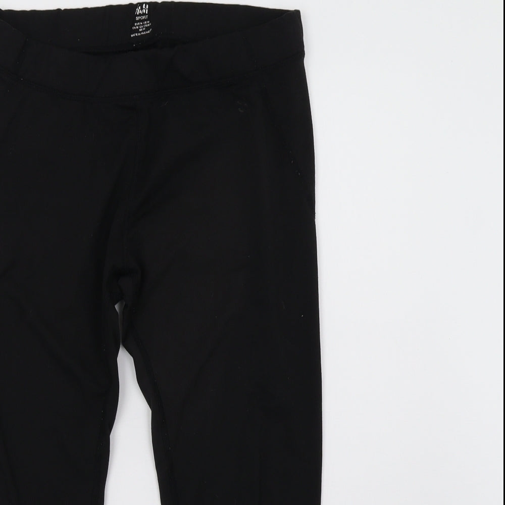 H&M Womens Black   Cropped Leggings Size 10 L20 in