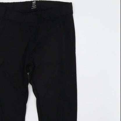 H&M Womens Black   Cropped Leggings Size 10 L20 in