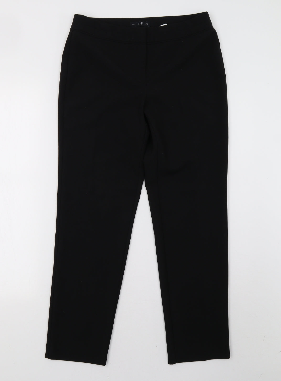 F&F Womens Black   Trousers  Size 8 L28 in