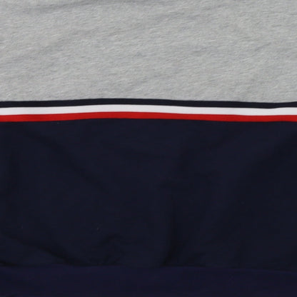 Womens Grey Striped  Pullover Sweatshirt Size L