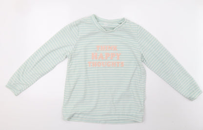 Primark Womens Green Striped   Pyjama Top Size S