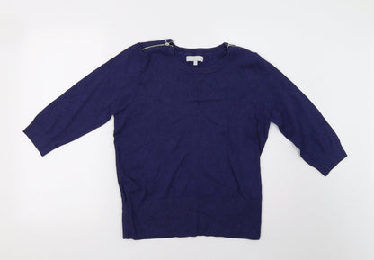 Additional front view of Red Herring women’s blue pullover sweatshirt, size UK 16