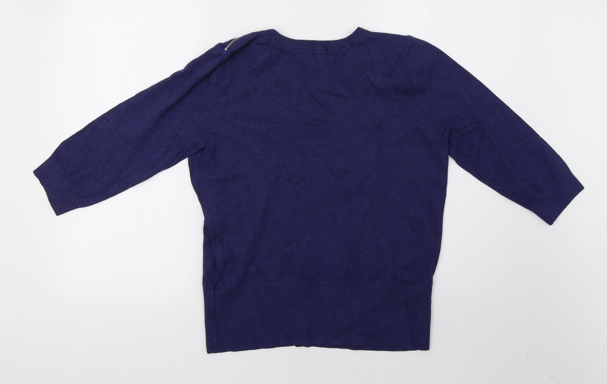 Back view of Red Herring women’s blue pullover sweatshirt, size UK 16