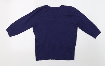 Back view of Red Herring women’s blue pullover sweatshirt, size UK 16