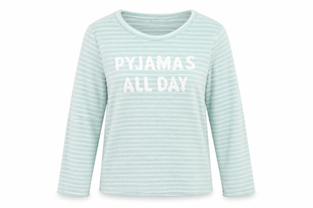 Primark Womens Green Striped   Pyjama Top Size 8