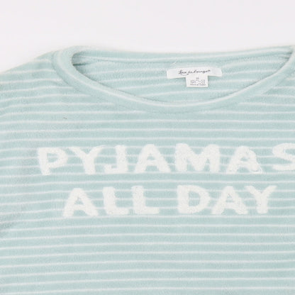 Primark Womens Green Striped   Pyjama Top Size 8