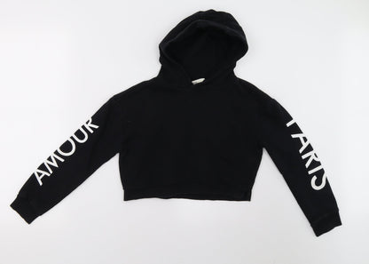Miss Evie Girls Black   Pullover Hoodie Size 10 Years