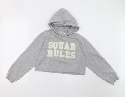 hullabaloo Girls Grey   Pullover Hoodie Size 12 Years