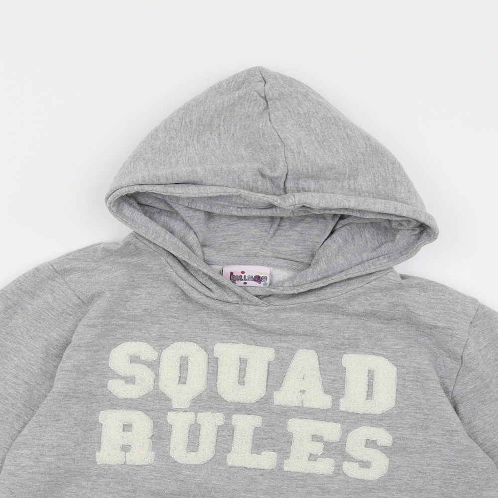 hullabaloo Girls Grey   Pullover Hoodie Size 12 Years