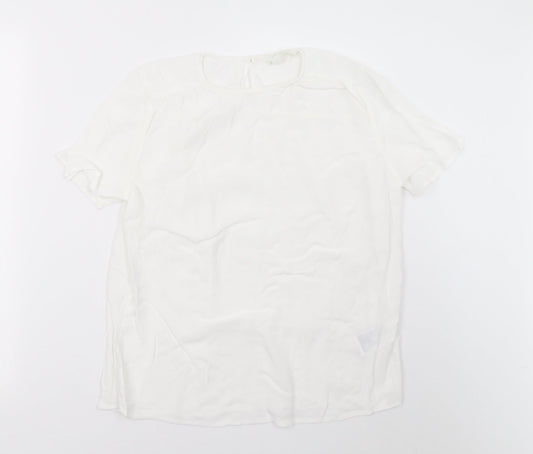 Womens UK Size 8 H&M White Basic T-Shirt