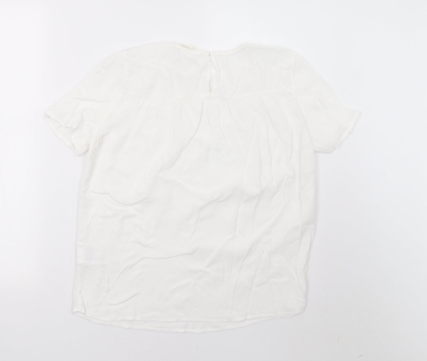 Womens UK Size 8 H&M White Basic T-Shirt